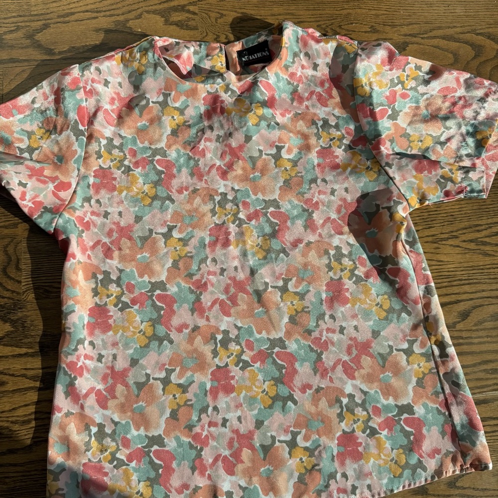 Vintage Notations Floral Pastel Top